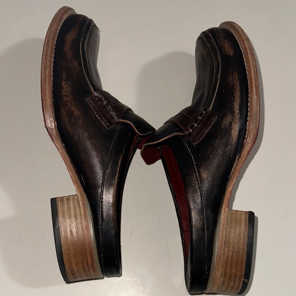 Freebird Slide Mona Lisa Mules Distressed Look Brown Leather - Picture 4 of 6